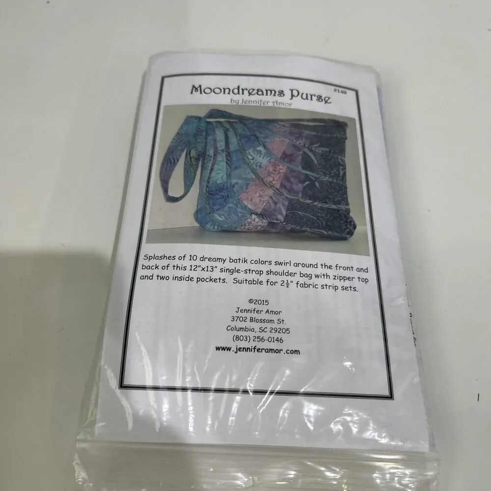 Jennifer Amor Moondreams Purse Pattern & Batik Fabric Bag Making Sewing Kit